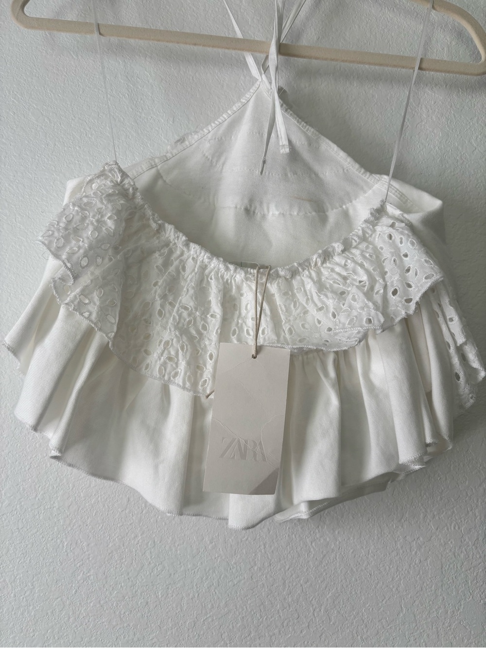 White Ruffled Halter Sundress - Picture 2 of 4